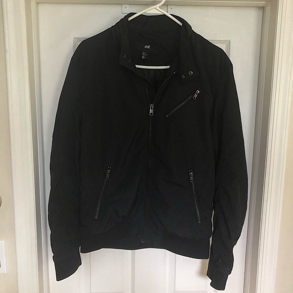Mens Black Bomber Jacket!
